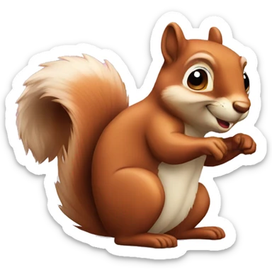 Squirrel cartoon sticker