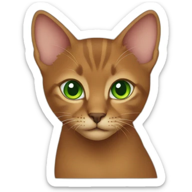 Cat red somali with green eyes  sticker
