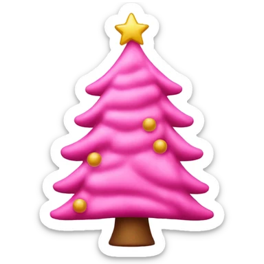 Pink Christmas tree sticker
