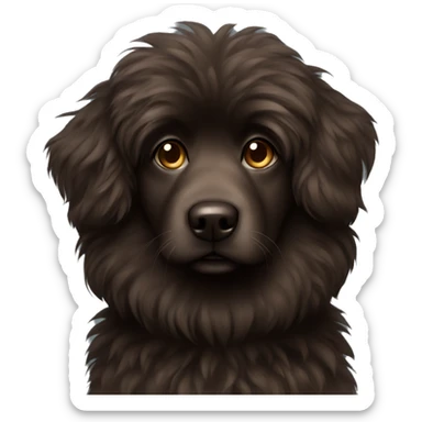 Dark Brown fluffy dog sticker