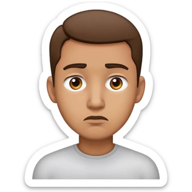 guy looking left worried sticker