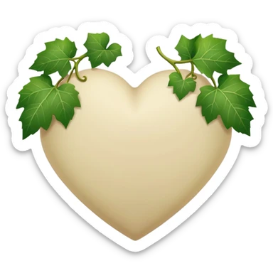 Pale beige heart with the grape lvy sticker