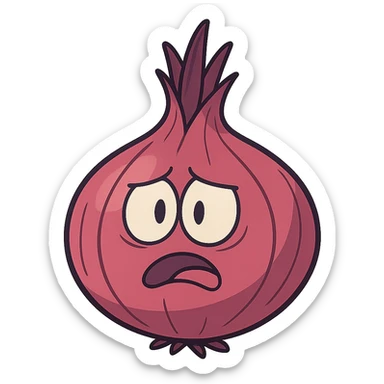 stylized cartoon red onion, no background sticker