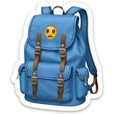 Blue backpack, tear, Lost & Found Object. sticker