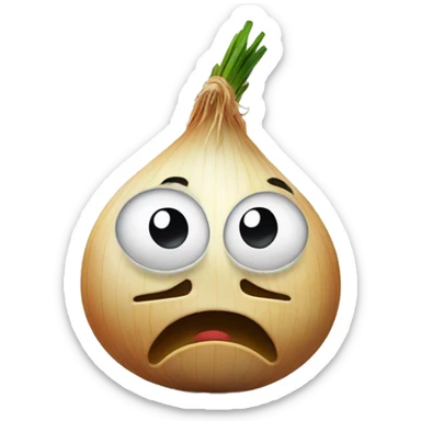 Sad Onion with a crying face and tears sticker