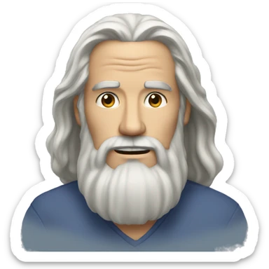 a boomer long hair and beard  sticker