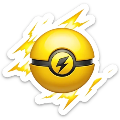 a yellow pokeball with a black Z on it that looks like lightening sticker