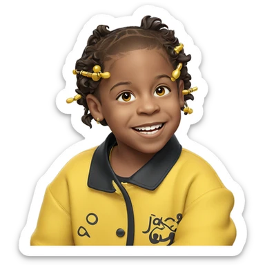 smiling boy with earrings sticker