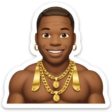 Busta Rhymes shirtless with necklaces sticker