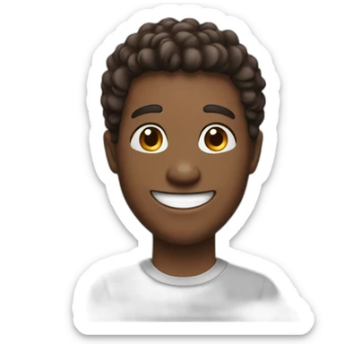 Happy young man with nrown hair smiling sticker