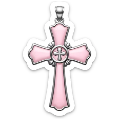 light pink chrome hearts cross sticker