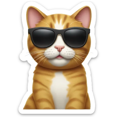 Cat with sunglasses sticker