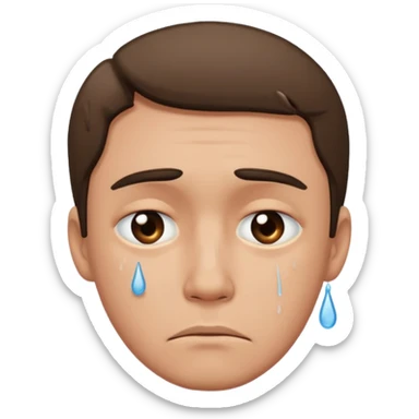 man with tears sticker