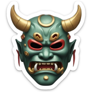 galactic japanese oni mask sticker