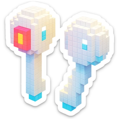 white EarPods headphones with a playful twist, floating in mid-air, glowing with a soft light sticker