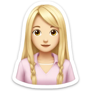 an anime girl with long hair sticker