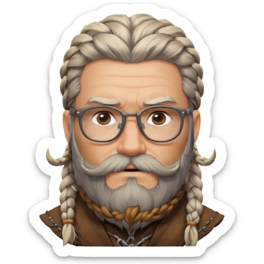 Glasses-Wearing wild viking büdt sticker