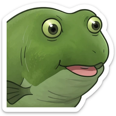 A flounder Fish puckering her lips to get a kiss  sticker