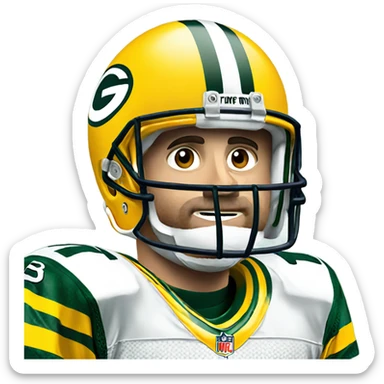 Aaron Rodgers playing football sticker