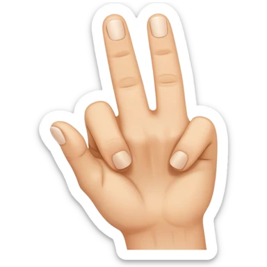 Fist but The index finger and middle finger are squeezed between the thumb and the tip of the thumb is visible  sticker