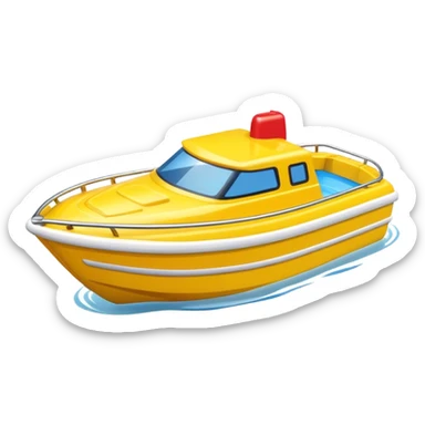 yellow plastic toy boat sticker