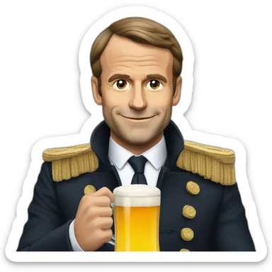 Macron qui boit une bière sticker