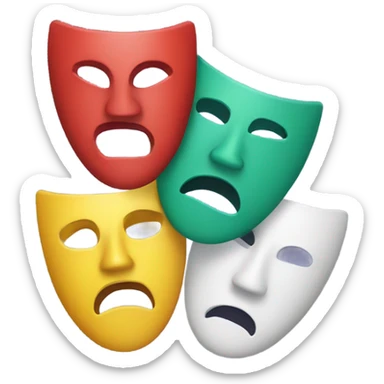 Comedy/tragedy masks with color sticker