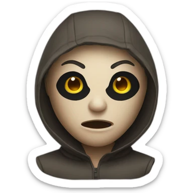 Human in mask of madness sticker