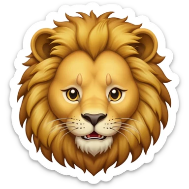naughty lion looking sideways with mischievous expression sticker