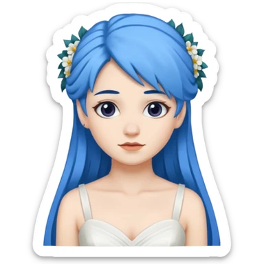 bride with blue hair sticker