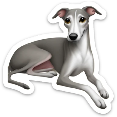 Whippet saying “goodnight mom” sticker