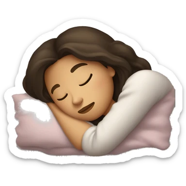 Brunette girl sleeping sticker