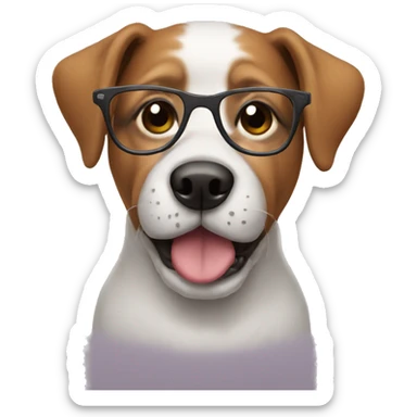 Dog with glasses sticker