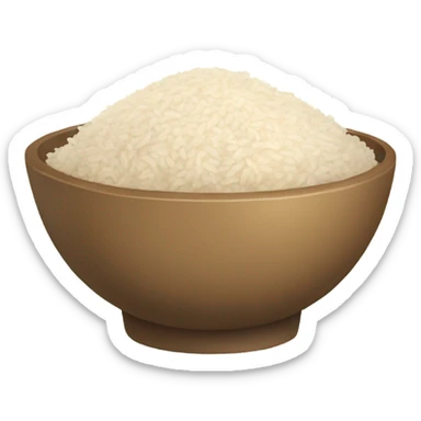 bowl of rice with chicken sticker