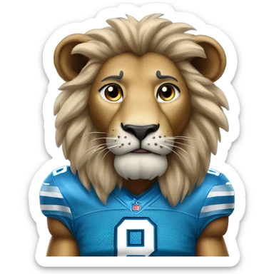 A lion wearing a Detroit Lions jersey  sticker