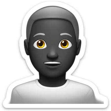 Une personne blanc et noir avec des yeux blancs qui illumine sticker