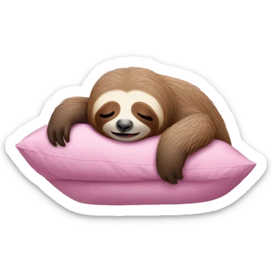 Pink sloth sleeping sticker