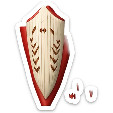 Intricately carved ivory quiver full of wooden arrows with bright red fletching  sticker