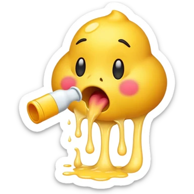 emoji vomiting yellow  sticker