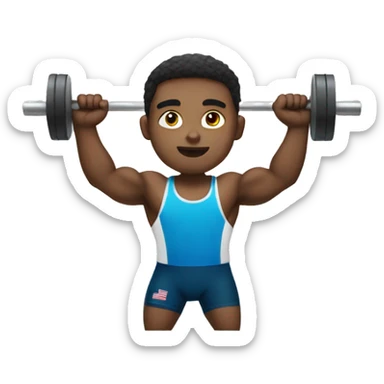 summer olympics boy weightlifting sticker