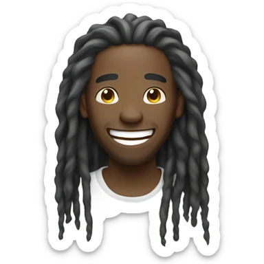 black guy with long locs laughing sticker