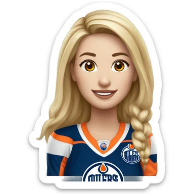 Edmonton oilers nhl female fan sticker