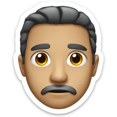 mean mugging face sticker