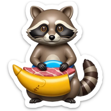  SPAM meat jeff koons style raccoon sculpture  sticker