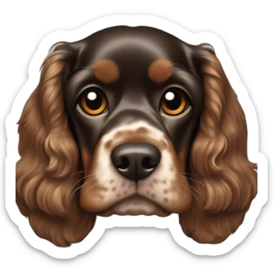 A primarily black sable coloured american cocker spaniel named ubu sticker