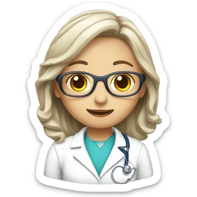 Cute medical assistant emoji sticker