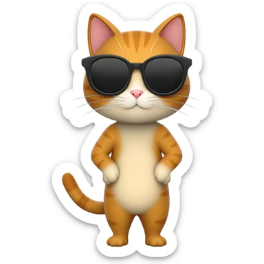 Cat wearing sunglasses sticker
