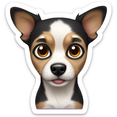dark hair dark eyes man with short mustache playing chihuahua sticker