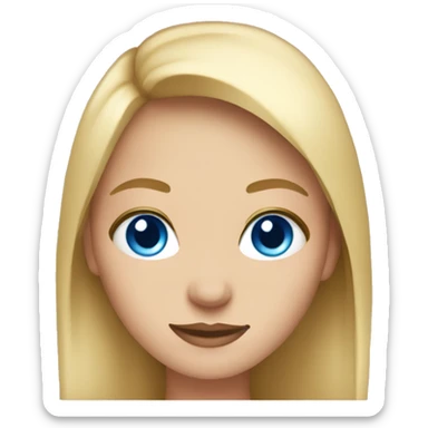 Girl with blue eyes, blonde straight hair  sticker