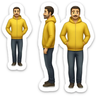 Armenian men in yellow clothing in public trasnport sticker